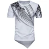 Printed Men's Black White Grey 100% Cotton T Shirt For Men