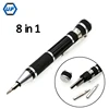 8 in 1 Aluminium Alloy Pen Style Portable Precision Screwdriver Set Mini Pen Screwdriver bit set