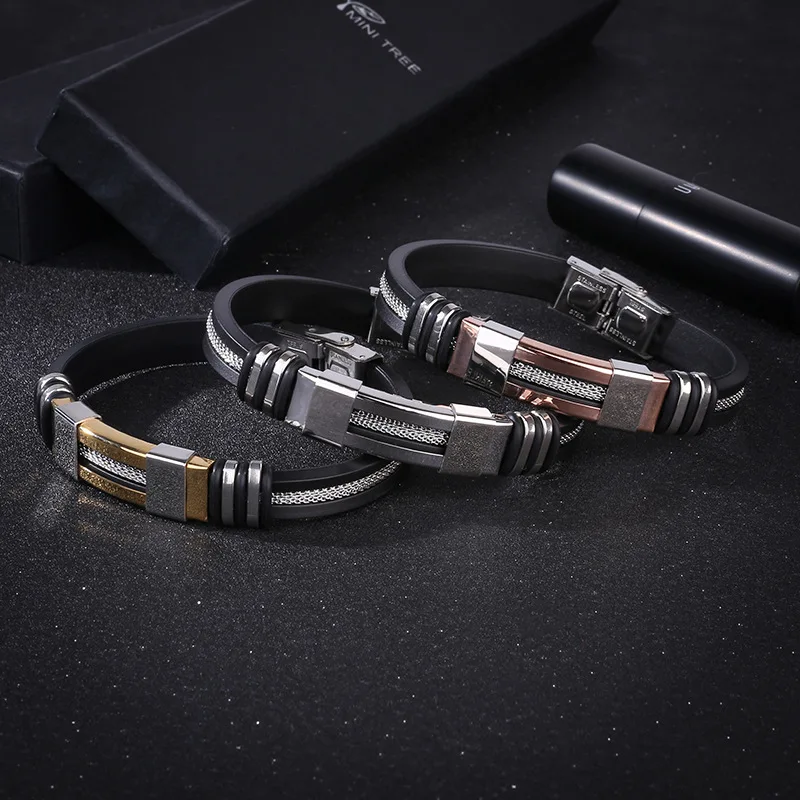 High quality stainless steel bracelet fashion personality titanium Silicone bracelet jewelry wholesale top sell accessories, Gold ,silver
High quality stainless steel bracelet fashion personality titanium Silicone bracelet jewelry wholesale top sell accessories, Gold ,silver