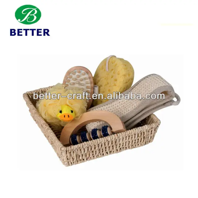 natural bath spa set with wooden massager