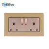 146 Type Double UK Socket 13A 3-Pin AC With Indicator In White