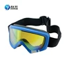 Anti Fog Ski Sunglasses Blue Frame Custom Safety Snowboarding Goggles With Adjustable Strap
