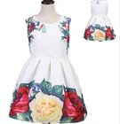 2016 Children latest frocks design Princess Dresses Girls chevron prints Lovely Sleeveless Print Dress photography