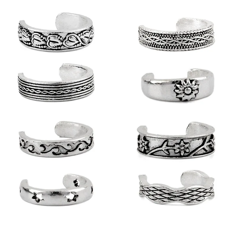 Wholesale Fashion Jewelry Vintage Flower Stainless Steel Toe Rings Totem Pattern Korea Metal Toe Ring For Women, Silver
Wholesale Fashion Jewelry Vintage Flower Stainless Steel Toe Rings Totem Pattern Korea Metal Toe Ring For Women, Silver
