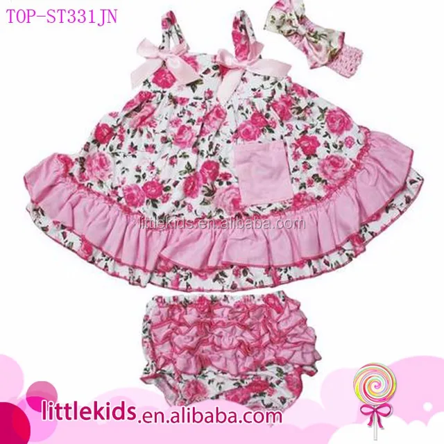 cute kids baby girls 3 piece light pink rose floral bloomers