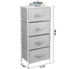 Durable Steel Frame, MDF Wood Top, Vertical Bedroom Dresser Storage Tower with 4 Easy Pull Fabric Drawers