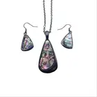 wholesale statement jewelry natural abalone shell dangle earrings geometric abalone shell pendant hook earrings