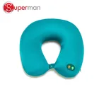 Worked by battery train bus car plane seat chair travel journey 6 modes vibrating u shape neck pillow