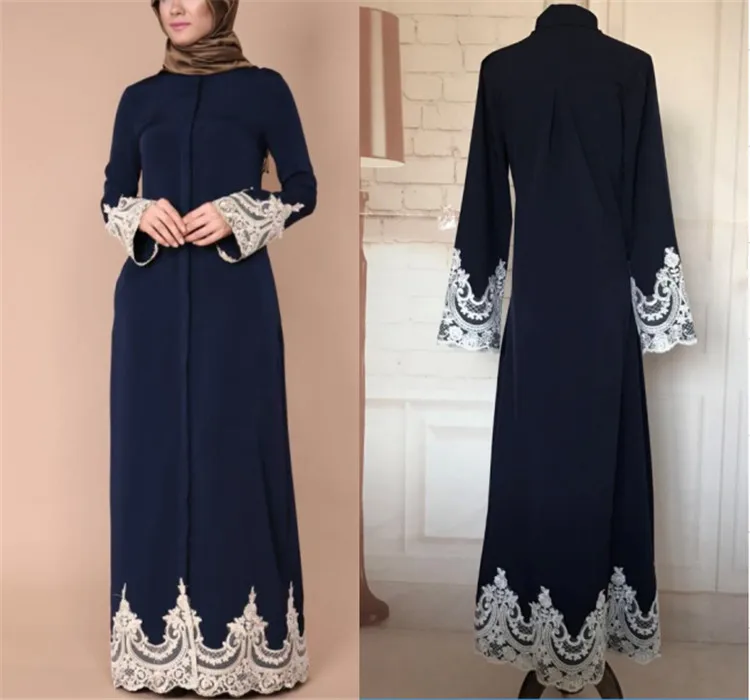 Wholesale New Arrival Elegant Women Abaya Dubai Jalabiya Lace Jilbab Maxi Dress Navy Turkish Abaya 2018, Navy blue
Wholesale New Arrival Elegant Women Abaya Dubai Jalabiya Lace Jilbab Maxi Dress Navy Turkish Abaya 2018, Navy blue