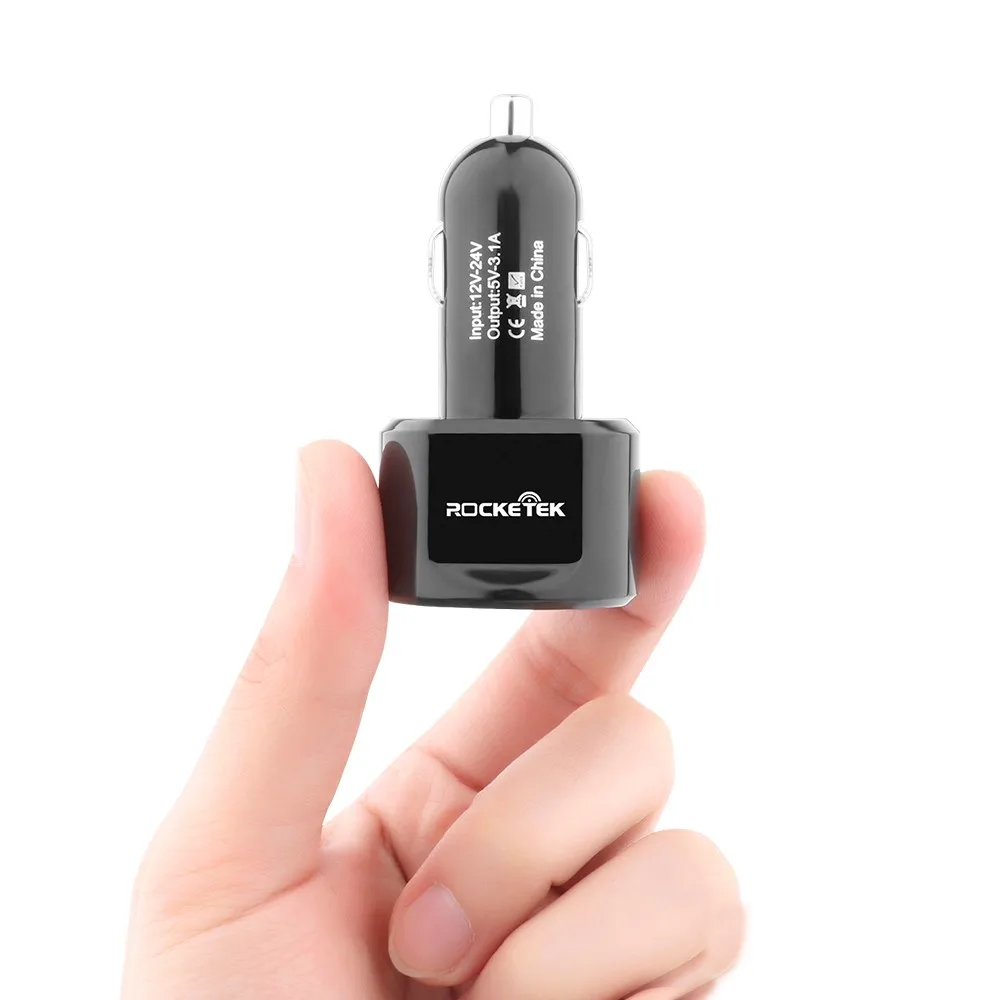 Rocketek Wholesale Factory Direct Consumer electronic car accessories mobile phone 5v 3.1a dual usb LED car charger
Rocketek Wholesale Factory Direct Consumer electronic car accessories mobile phone 5v 3.1a dual usb LED car charger