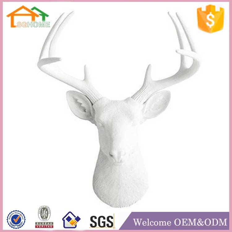 Polyresin White Deer Head By Wall Charmers Home Wall Decoration Buy