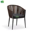 Outdoor wicker Chair metal antique armchair with waterproof cushion (E7083D)