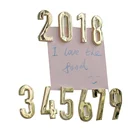Metal gold high quality 3D numbers white board magnet fridge magnet magnet set
