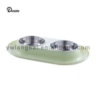 Stainless steel dog bowl cat bowl pet double bowl