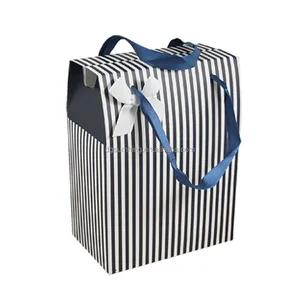 black and white striped gift bags