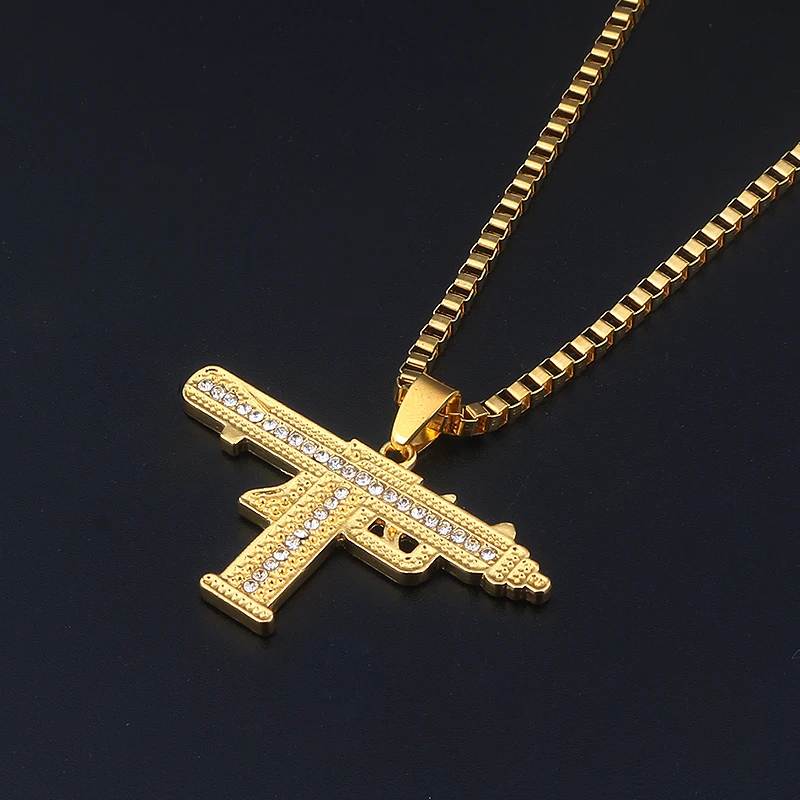 Hiphop Style Gold Uzi Jewelry Women Men Browning Uzi With Crystal Pendants Necklaces, Picture
Hiphop Style Gold Uzi Jewelry Women Men Browning Uzi With Crystal Pendants Necklaces, Picture