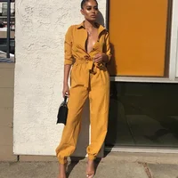2019 european style Long sleeve women one piece overalls female casual jumpsuit with long pants
2019 european style Long sleeve women one piece overalls female casual jumpsuit with long pants