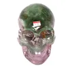 natural polished green fluorite quartz stone crystal skull