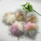 Quick Delivery Pink Gray White Mixed Colors Faux Fur Pom Poms Snap On Fluffy Vegan Fur Ball Detachable Faux Fur Pompoms