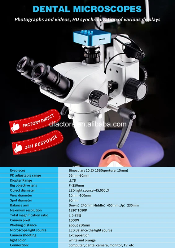 Portable Dental Chair Microscope with Camera Root Canal Operation Microscope - Dental Surgical Microscope