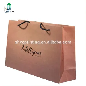 wholesale brown kraft gift paper bag with die cut handle