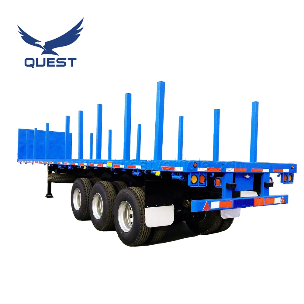 Cheap 2/3 axle Timber 40ft Flatbed Semi Trailer Platform Trailer High bed Trailer For Sale
Cheap 2/3 axle Timber 40ft Flatbed Semi Trailer Platform Trailer High bed Trailer For Sale