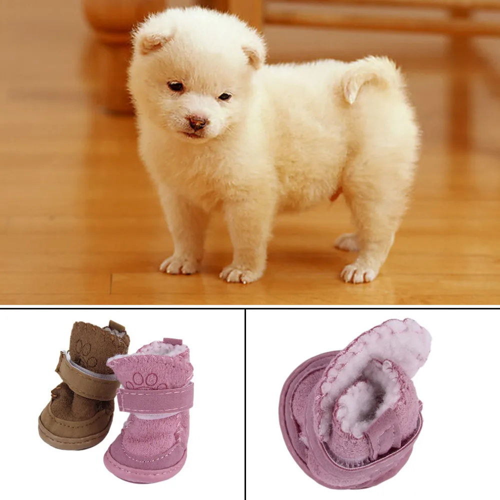 2 Colors 2015 new fashion pet dog pet shoes snow boots child Teddy Cotton Fla small dog shoes Snow Boots
