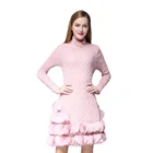 Single Designs Pleated Casual Dress With Long Sleeves Chiffon