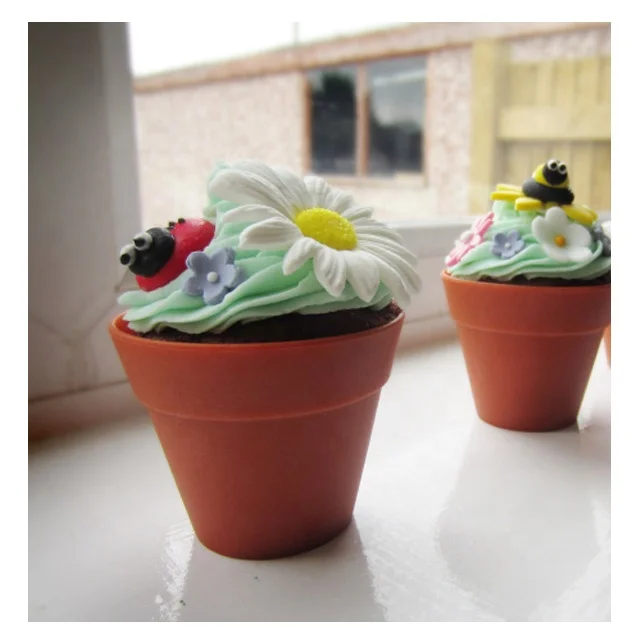 Food grade cupcake silicone plant flower pot