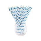 Party supply biodegradable food grade pink dot jumbo eco paper straws