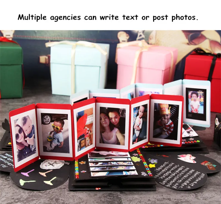boxes diy photo album handmade scrapbook folding birthday