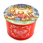 Custom Printed Lovely Empty Round tin containers For Cookie Packaging Metal Box