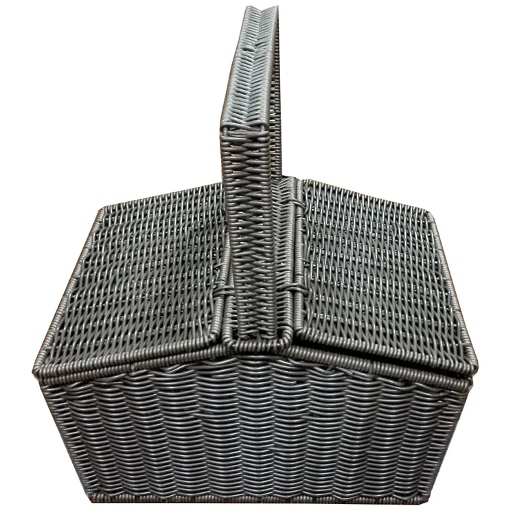 New Hotel Food Delivery Basket For 4 Person Tableware Rattan Outdoor Poly Wicker Picnic Basket With A Lid, Black chocolate
New Hotel Food Delivery Basket For 4 Person Tableware Rattan Outdoor Poly Wicker Picnic Basket With A Lid, Black chocolate