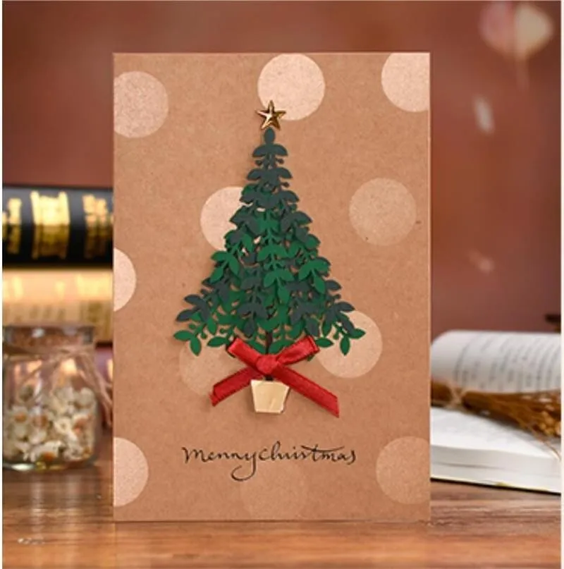 creative wishes christmas festival holiday greeting flower kraft