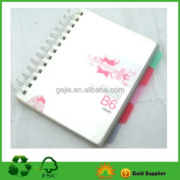 pp cover spiral divider book with divider panels