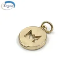 Fancy Custom Design Engravable Hollow Round Gold Blank Jewelry Tag Charms