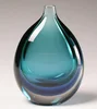 Blue/Green Art Glass Vase in 26.5cm height handmade glass