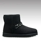 HC-161 fashion mini style winter fur women boots with metal chains