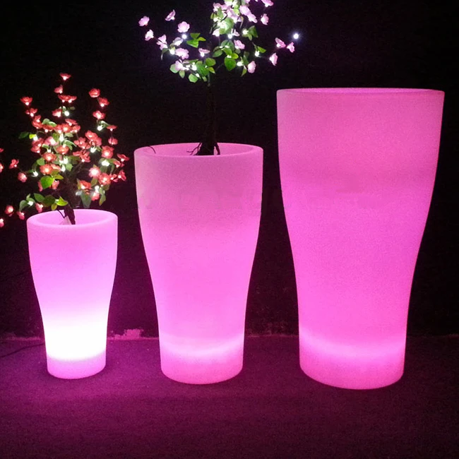 New Garden Flower Outdoor Plastic Glowing Tree Pots Indoor Planters flower pot painting designs
