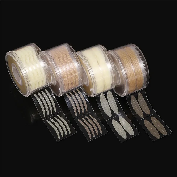

600pcs S/L Invisible Double Fold Clear Beige Stripe Self-adhesive Sticker Eye Tape Double Eyelid, Brown, beige