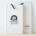 custom white board jeans denim paper hangtag label design with high quality for garment