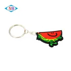 Custom watermelon shape soft pvc fruit keychain