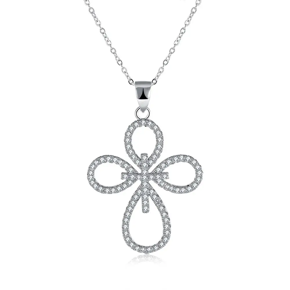 Religious Pave Micro Cubic Zircon Flower Shape 925 Sterling Silver Cross Pendant Necklace for Women
Religious Pave Micro Cubic Zircon Flower Shape 925 Sterling Silver Cross Pendant Necklace for Women