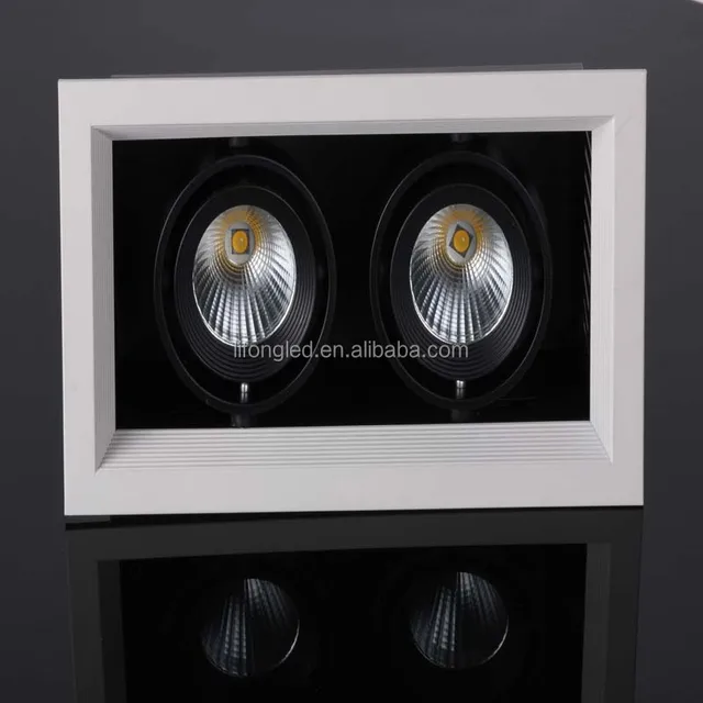 black design led ceiling grille lights double heads grille down