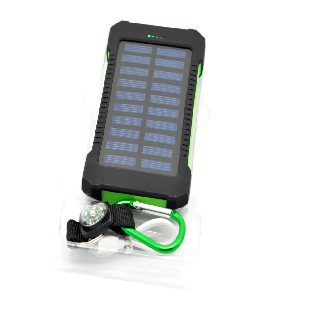 Water resistant outdoor portable solar panel power bank charger with compass, Blue/green/yellow/red
Water resistant outdoor portable solar panel power bank charger with compass, Blue/green/yellow/red