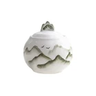 Hot sale customized ceramic bone white cow butter christmas butter dish plate dinnerware sets stewpot