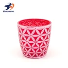 Popular color long stemmed crack glass candle holder
