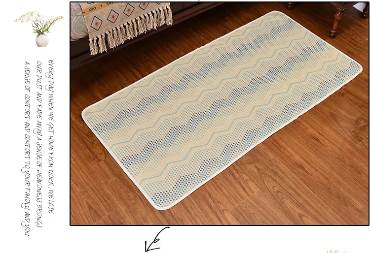 washable moroccan style tapis nordic geometric pattern hand tying cotton printed rug mat