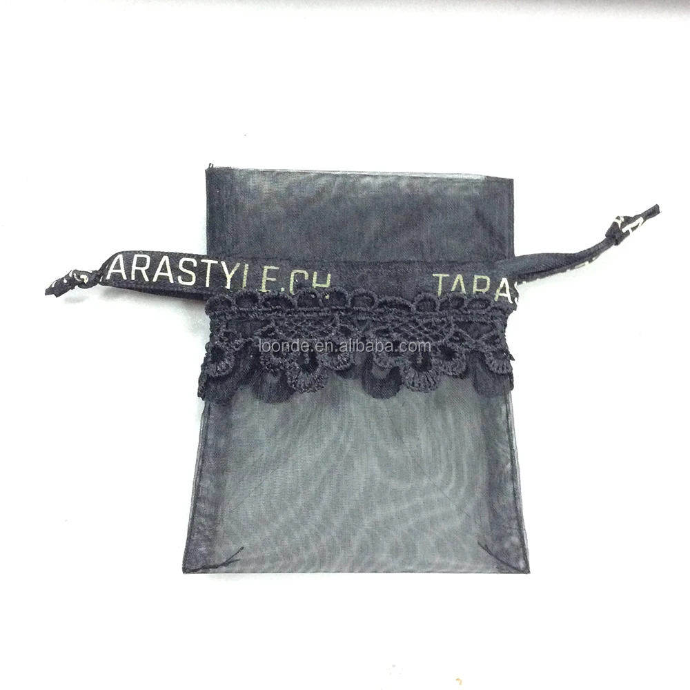 high quality drawstring lace organza gift bag for packaging