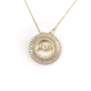 Adjustable Chain Gold Plated Unique Clear Zircon Mother Day Jewelry Hot Sale Mom Charm Necklaces